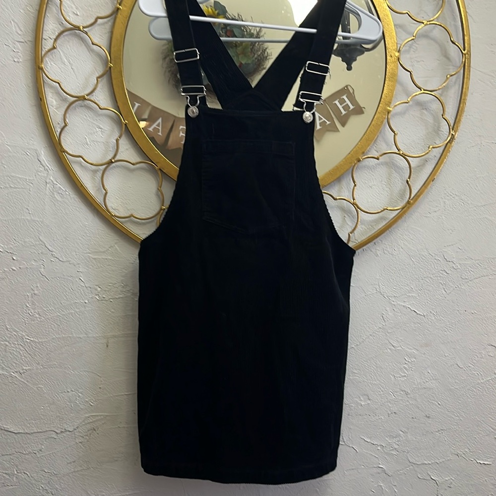 Forever 21 black corduroy overall dress